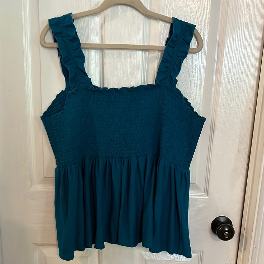 Teal Sleeveless Women's Top - Picture 2 of 2